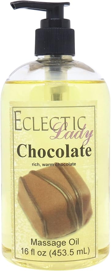 Chocolate Massage Oil, 16 oz, With Sweet Almond Oil and Jojoba Oil