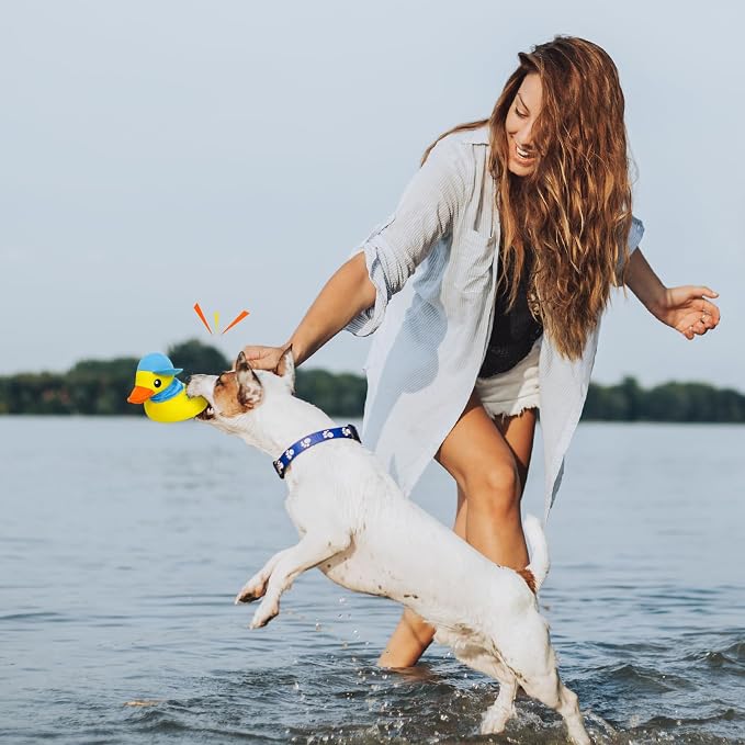 Squeaky Dog Toys, Floating Dog Toys for Indoor or Outward Play, Interactive Dog Gifts for Small and Medium Dogs - Yellow Duck