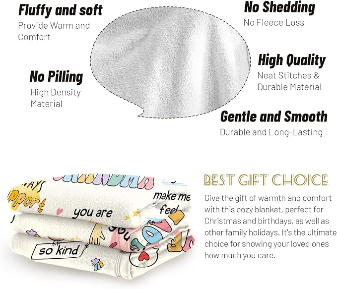 Grandma Gifts, Grandma Birthday Gifts from Grandkids, Grandmas Blanket, for Grandmas from Grandchildren, Grandmother from Granddaughter Grandson 60”x50”