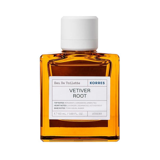 KORRES Eau De Toilette, Vetiver Root Fragrance Spray, Unisex Perfume With Aromatic Vetiver, Green Tea Accents And Cedarwood, Earthy And Warm Woody Scent For Women And Men, 1.69 Fl Oz
