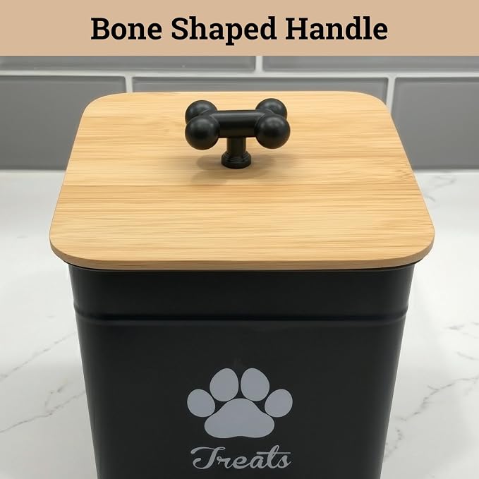 Dog Treat Container Airtight, 6"W x 8"H, Powder Coated, 12 Cup Capacity