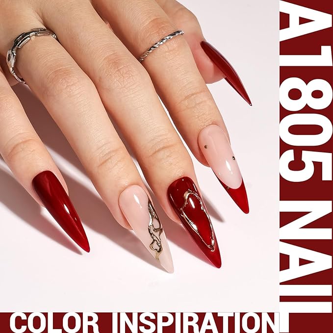 MelodySusie Thick Wine Red Gel Nail Polish,0.5fl oz Nails Soak Off UV LED Dark Red Gel Polish Gift for Women Nail Art Manicure Salon DIY Nail Design Decoration at Home-A1805