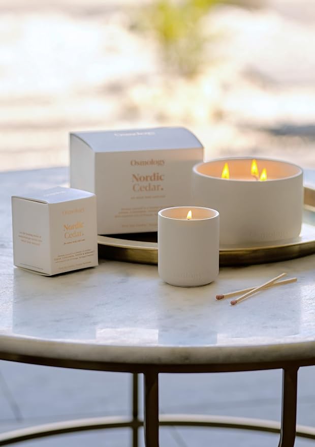 Nordic Cedar Aromatherapy Candle – Cedarwood, Cinnamon & Bergamot Scented Candle, Plant-Based Wax, 15.8 oz, 60 Hour Burn Time, Warm & Cozy Candle