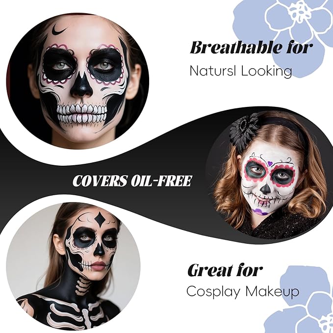 Black Face Body Paint,Water Based Cream Face Paint Halloween Makeup,Black Face Paint For Adult Carnival Cosplay Halloween SFX Skull Joker Zombie Vampire Skeleton Goth Makeup