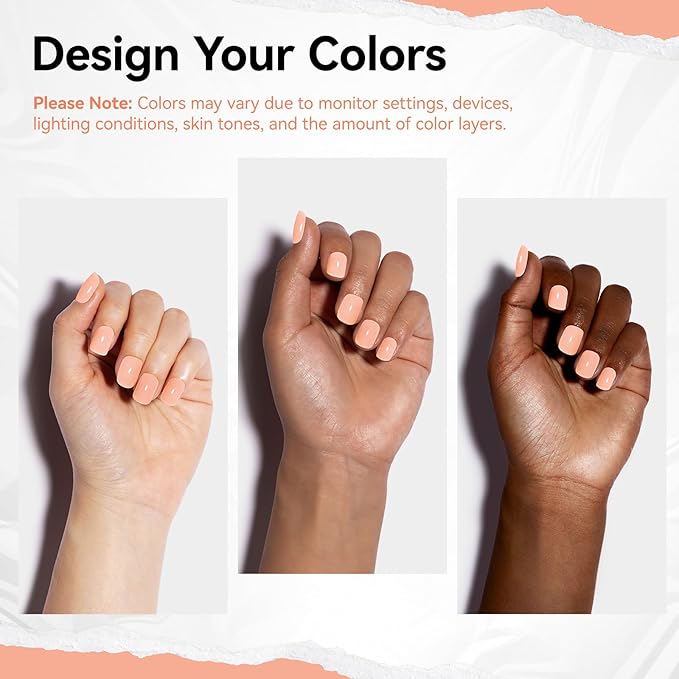 Nail Polish Jelly Peachy Nude Sheer Regular Nail Polish 9-Toxic Free Vegan Rich in Castor Oil Fast Dry Translucent Toe Fingernail Polish for All Tone Skin Manicure Salon DIY at Home Gift