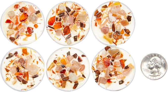 New Moon Beginnings Sacral Chakra Candle - Chakra Candles - Set of 6 Tealights - Orange, Cypress, Oakmoss Scent