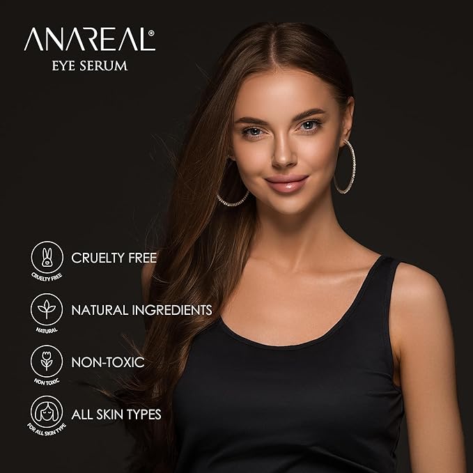 ANAREAL Eye Bags Treatment for Men: Eye Cream for Dark Circles, Caffeine Eye Cream, Eye Roller for Puffy Eyes, Puffy Eyes Treatment | Puffy Eyes Treatment