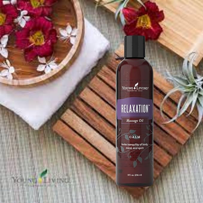 Young Living - Relaxation Massage Oil 8 oz. | Moisturizing Body Oil | Dry Skin Nourishment | Natural Skincare Remedy | Relaxing Body Care | Restful Aromatherapy