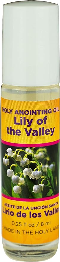 Lily of the Valley Holy Land Anointing Oil from Israel, 1/4 oz Roller Bottle from Jerusalem, Locally Sourced Essences, Gift for Pastors, Priests, Rabbi, & Clergy, Aceite Ungido de Lirio de los Valles