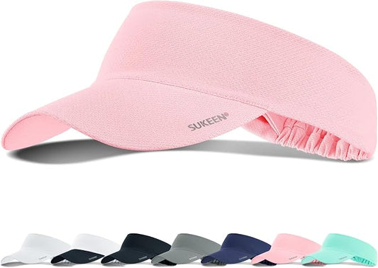 Sukeen Cooling Stretchy Sun Visor for Women Men UV Protection Cooling Hat | Lightweight quick-dry free size vizor with instant cooling, sports visor hat for golf, tennis, cycling, running, pickleball