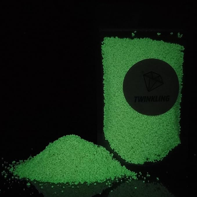 TWINKLING Glow in The Dark Crushed Glass, Broken Glass Glitter, Glow in The Dark Stones Gems Chips for DIY Resin Art Epoxy Crafts, Nail Art, Jewelry Making, Geode Painting, 0.85mm(100g) (Purple)
