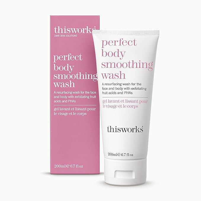 THISWORKS Perfect Smoothing Face & Body Wash, Exfoliating Resurfacing Cleanser, 6.7 Ounce (200ml)