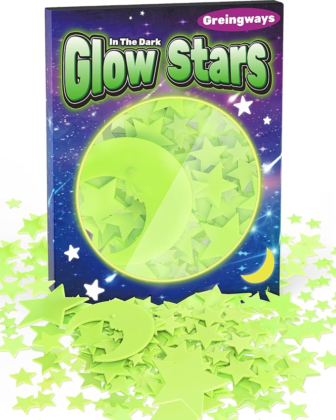 201 Pcs Glow in The Dark Stars Stickers, Boys Room Bedroom Ceiling Decor | Boys Girls Room Decor, Stars for Ceiling, Stocking Stuffers for Kids 8-12, Wall Stickers, Star Stickers, Ceiling Decor