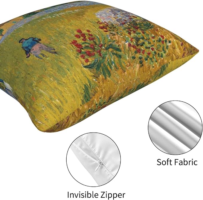 Van Gogh Painting Throw Pillow Covers 18x18 inch Set of 4 Irises Almond Blossom Impressionist Art Pillow Cases Modern Decorative Cushion Covers for Sofa Couch Living Room