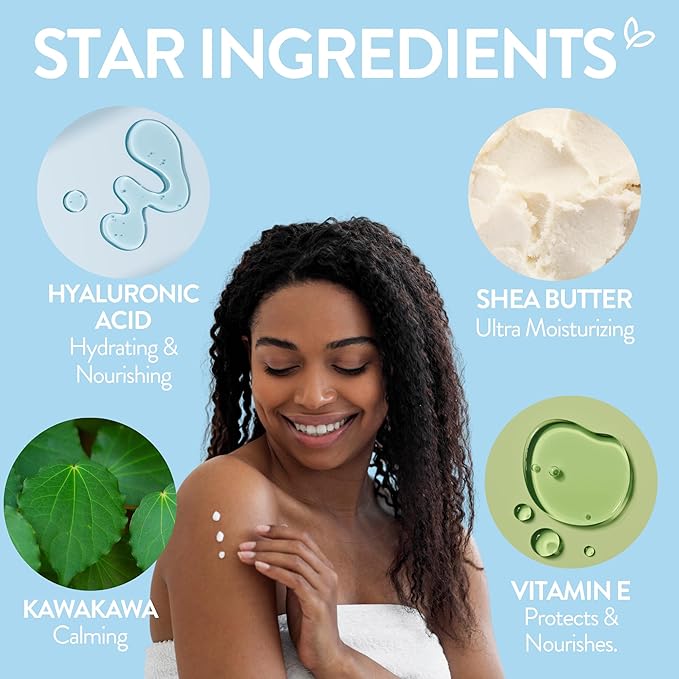 By Nature Quench Hyaluronic Acid Body Balm - Deep Hydration Moisturizer with Shea Butter & Kawakawa - Ultra Nourishing Body Cream for Dry Skin - Natural from New Zealand - 6.8 oz