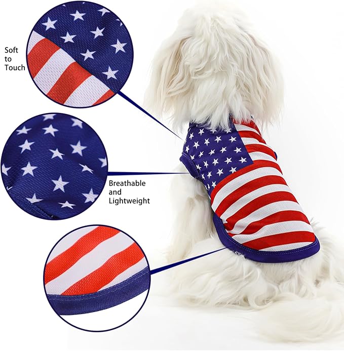 American Flag Inspired Dog Vest: Perfect Dog Shirt, Ideal Tank Top for Everyday Wear, Independence Day Celebrations Crafted Materials for a Cute and Stylish Look Blue XL