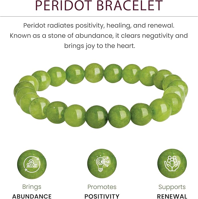 Crystal Vibe 8mm Beaded Bracelets For Women Men - Healing Crystal Bracelet - Adjustable Size