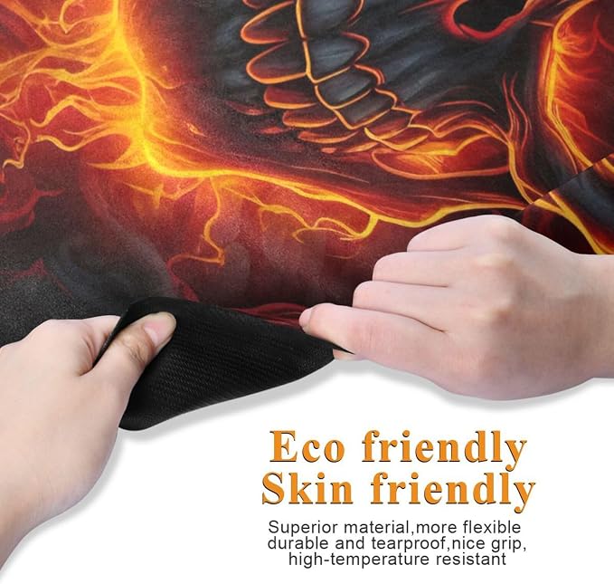 Skull Yoga Mat for Women Men 71" x 26" Non Slip Exercise & Fitness Mat 1mm Thick Workout Mat for Yoga, Pilates, Come with Storage Bag