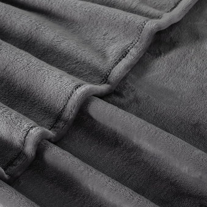 TASTHROW Grey Throw Blanket 50x60 Inches | Soft Plush Cozy Fleece Flannel Throw Blanket, Lightweight Warm Throws for Bed, Couch, Bedroom and Living Room, All Seasons