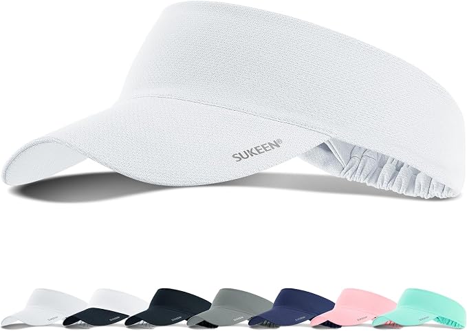 Sukeen Cooling Stretchy Sun Visor for Women Men UV Protection Cooling Hat | Lightweight quick-dry free size vizor with instant cooling, sports visor hat for golf, tennis, cycling, running, pickleball