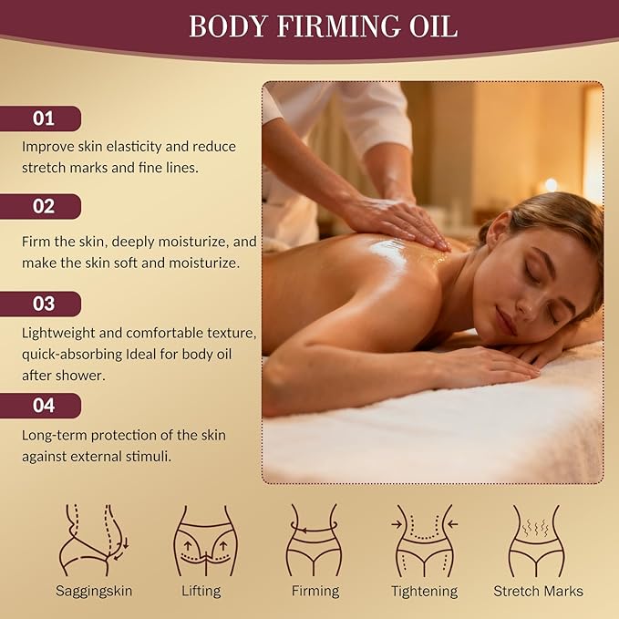 Body Firming Oil,Luxury After Shower Body Oil for Women,Glow-Remedy Skin Tightening & Hydrating Serum,Non-Greasy Glow Moisturizer for Dry Skin,Arms,Legs,Stomach & Body-4.06 Fl Oz (2 Pack)