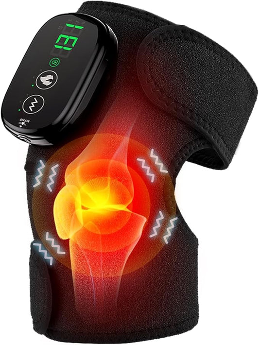 Foot Massager with Heat, Knee Shoulder Elbow 3 in 1 Feet Massager, Heated Knee Massager, Shoulder Massager with Heat Vibration, 210 mins Battery, Cordless Portable, Touchscreen Control (Black)