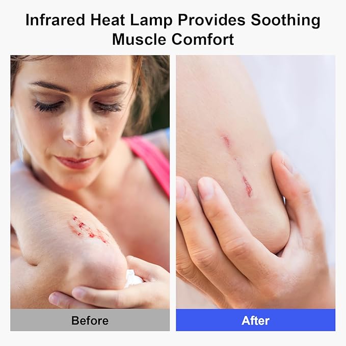 Infrared Light Heat Lamp, 150W Near Infrared Lamp Set for Body Muscle Neck Shoulder Joints Back Pain Relief, Heat Lamp Device with Adjustable Sturdy Stand Timer