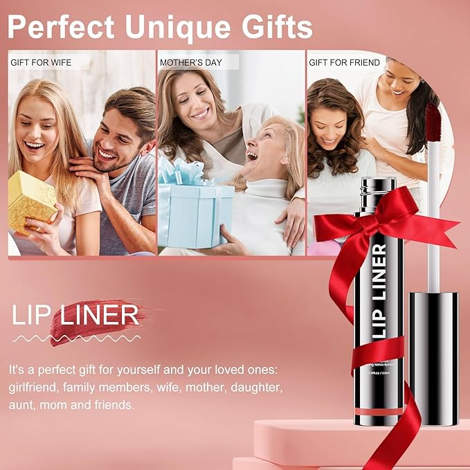 OETUIOW Lip Tint Stain Peel Off - Waterproof Lip Liner Stain, Moisturizing Long-Lasting Lip Stain, Create A Natural Lip Color, Enhancing Complexion for All Skin Types (Rose, 0.12 Fl Oz (Pack of 1))