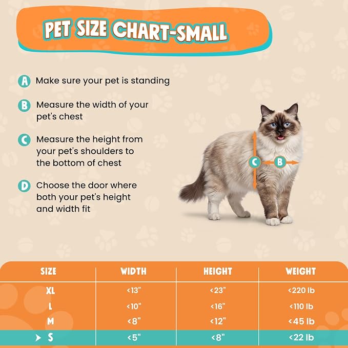 3-Flaps Aluminum Cat Door Interior Door, Pets Up to 22 lb