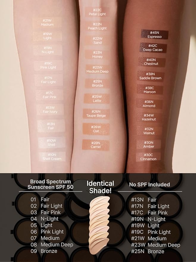 JUNG SAEM MOOL [ SPF ] Essential Skin Nuder Cushion (21 Medium) | Refill Not Included (0.49 Fl Oz) | SPF50 Broad Spectrum | Natural Finish | Makeup Artist Brand