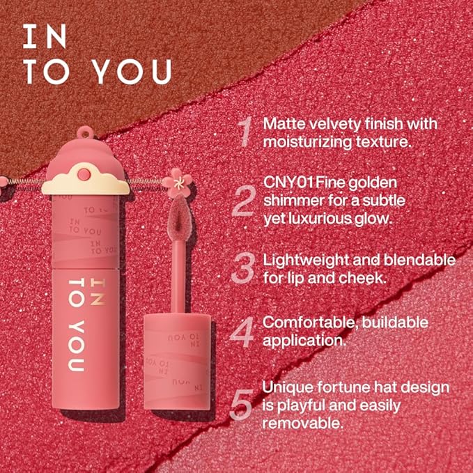 INTO YOU Matte Lipstick, Long Lasting Pink Lip Stick for Women, Multi-Purpose for Lips and Cheek, Non-Fade, Makeup, Regal Pink for Prosperity & Love, EM12.L