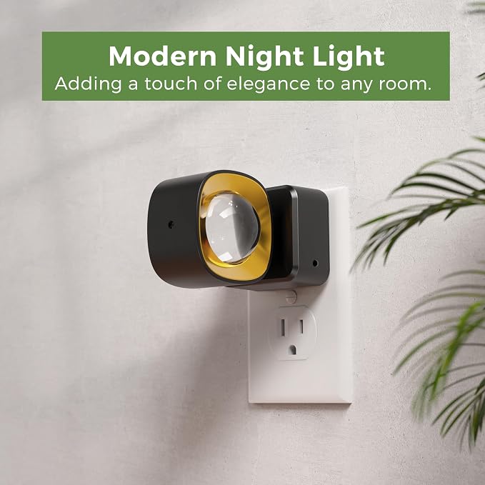 L LOHAS LED Night Light Projector, Night Lights Plug into Wall Light Sensor | Dusk to Dawn, 180°Rotating Nightlight for Kids, 0-150LM Dimmable Soft White Ambient Lighting for Bathroom, Decor, Gift, 2Pack
