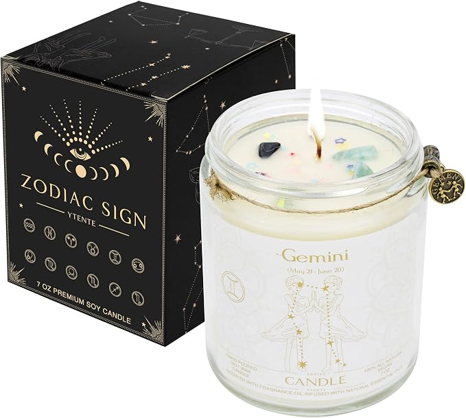 Zodiac Sign Jar Candle, Gemini, Lavender Scent