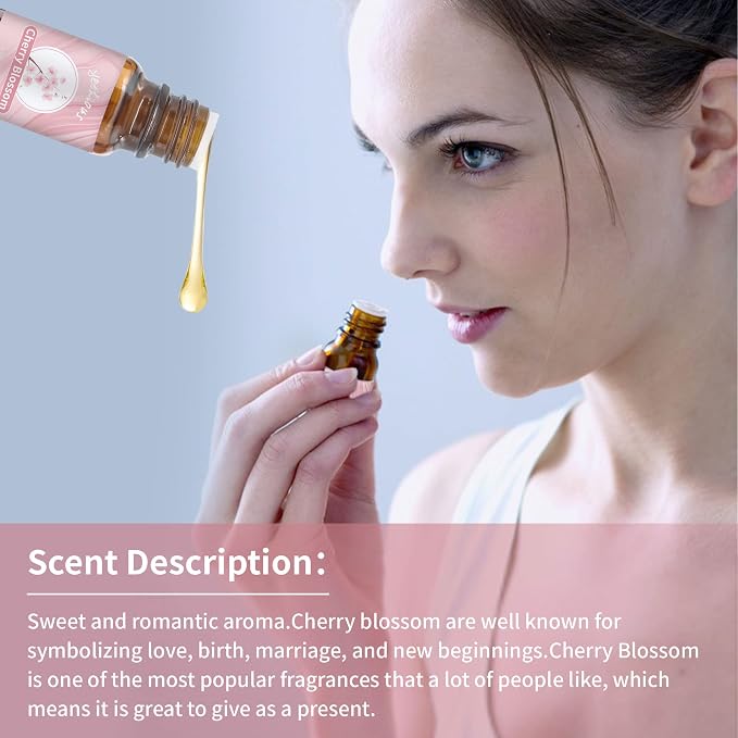 yethious Cherry Blossom Essential Oils for Diffuser & Aromatherapy Pure Cherry Blossom Oil - 10ML
