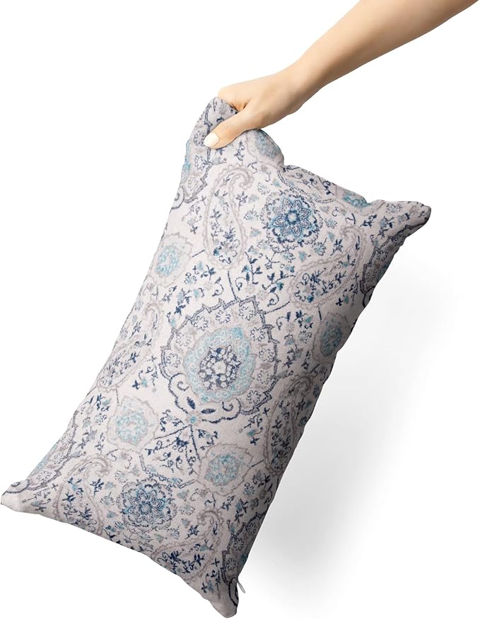 Snycler Boho Throw Pillow Covers 12x20 inch Set of 2 Terracotta Rust Blue Colored Throw Pillows Double Sided Boho Home Soft Decor for Bedroom Living Room Couch & Sofa (No Inserts)
