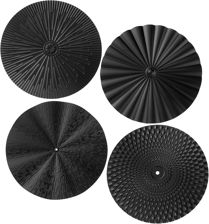 Hicarer 4 Pcs 12 Inch Black Metal Wall Art Decoration Modern Sunburst Hanging Artwork Decor Wall Decorations for Home Bedroom Bathroom Living Room Office Sculpture