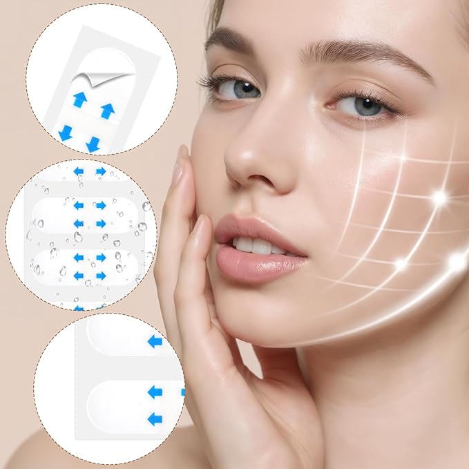 200PCS Face Lift Tape Invisible Instant Lifting Neck Tape Super Thin Breathable Facelift Concealed Makeup Patches for Women Wrinkles Overnight Sagging Skin Jowls Eyes Double Chin