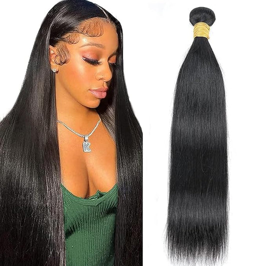 Human Hair Bundles Brazilian Straight Human Hair One Bundle 20inch 10A 100% Unprocessed Virgin Straight Weaves Raw Remy Single Bundle Deals Natural Black