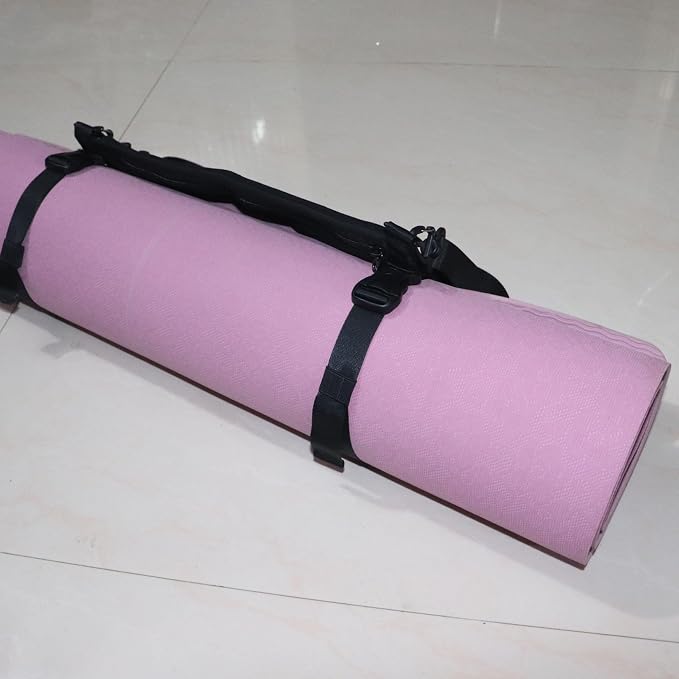 Yoga Mat Carrier Strap Shoulder Bag with Large Compartment Zipper Pocket