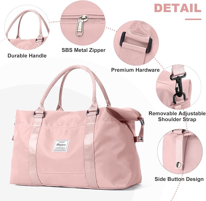 Travel Duffel Bag, Carry On Overnight Weekender Bags for Women | Travel Bag with Wet Pocket & Trolley Sleeve, For Spirit Airlines 18x14x8 Personal Item Bag