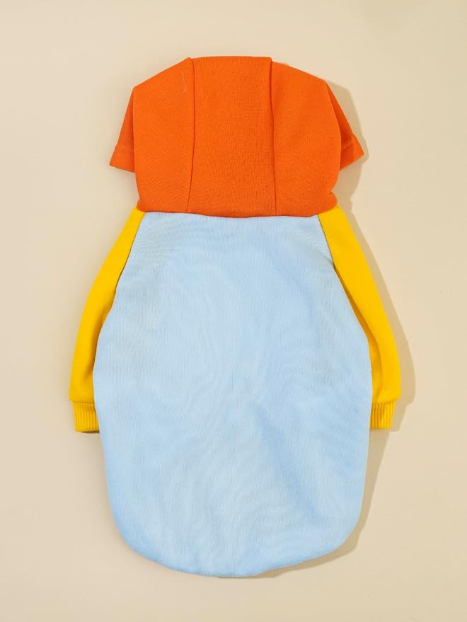 Basic Dog Hoodie Sweatshirt Puppy Sweater Warm Cat Costumes Pet Clothes for Chihuahua Puppy Kitten Small Medium Dogs Orange and Blue X-Large