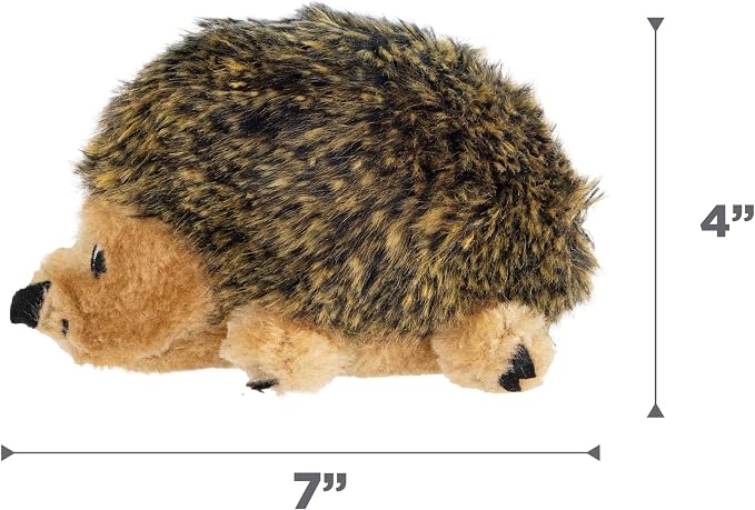 Outward Hound Hedgehogz Plush Dog Toy, Squeaks, Small, 6" x 4.5" | Soft Realistic Faux Fur, Round for Rolling & Chasing, Cuddle & Carry, Interactive Fetch, Light Chewers, Dogs & Puppies
