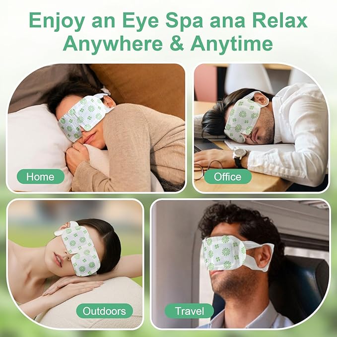 10 Packs Steam Eye Masks Unscented Heated Eye Mask Self Heating for Eyes, Disposable Warming Eye Mask for Sleep, Unscented Scent Eye Steam Mask for Spa/Travel& Relaxation Gifts for Women