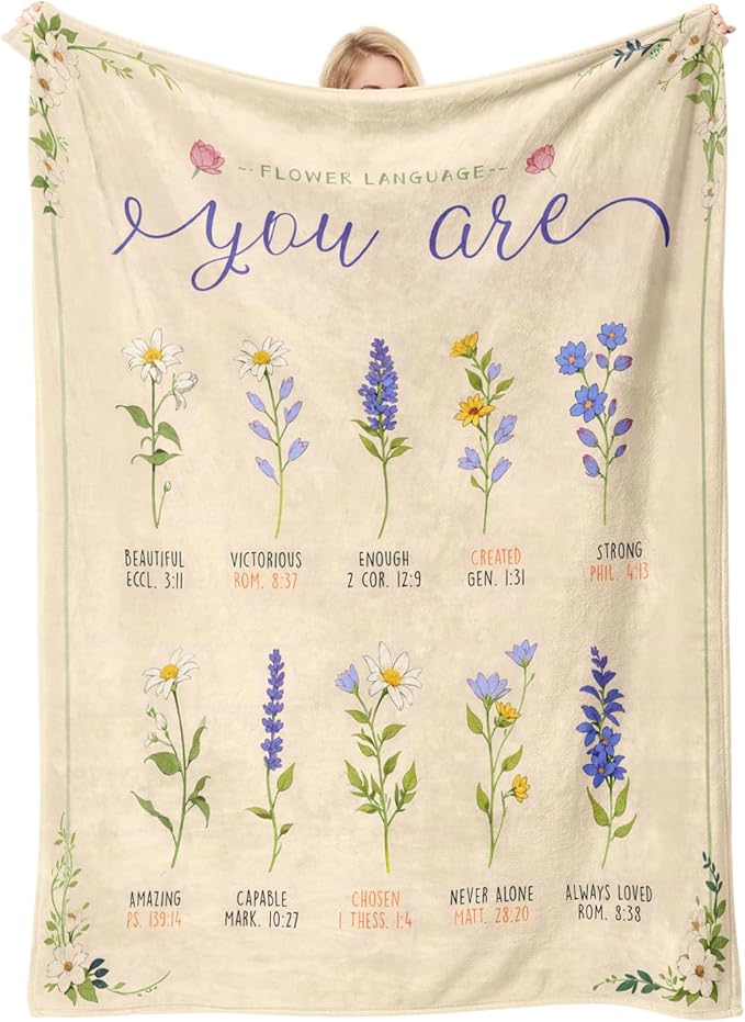 COMFAR Christian Gifts for Women Faith, Inspirational/Religious/Spiritual Gifts for Adults, Soft Throw Blankets for Women/Men, Personalized Blankets for Adults 50"x 60"
