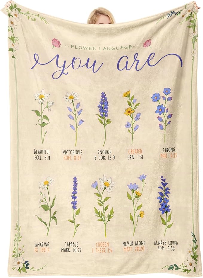 COMFAR Christian Gifts for Women Faith, Inspirational/Religious/Spiritual Gifts for Adults, Soft Throw Blankets for Women/Men, Personalized Blankets for Adults 40"x 50"