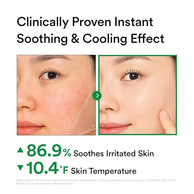 Aloe Cica Wrapping Peel Off Facial Mask with Jelly Brush, For Skin Refreshing, Instant Cooling, Soothing, Pore Tightening, Korean Skincare, 2.73 Fl Oz