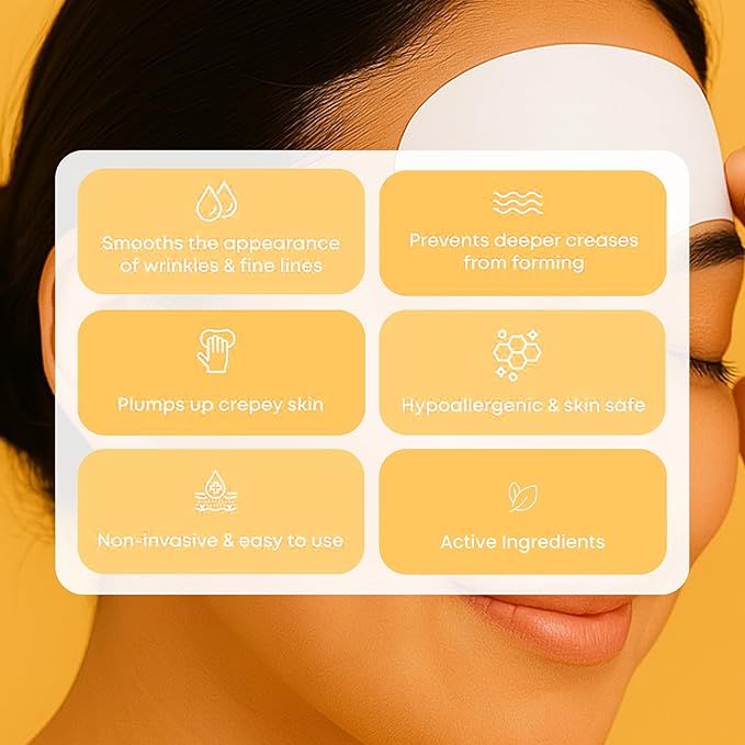 Bayside Forehead Wrinkle Patches – 20 Anti-Aging Forehead Pads with Vitamin C, Hyaluronic Acid, Collagen, Snail Mucin & Retinol – Reduce the Appearance of Forehead Lines