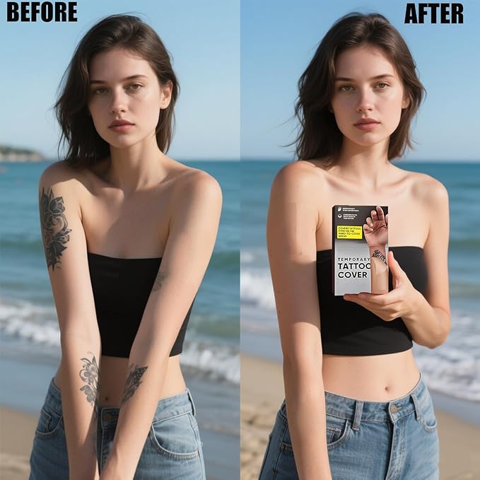 15 Pcs Ultra-Thin Tattoo Cover Up Patch, Waterproof & Sweatproof Stickers, Invisible & Breathable Concealer for most skin tones，Suitable for Tattoo Scar and Birthmarks