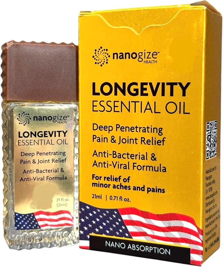 1 Pack - Twin Bottles Longevity Nanogize Essentail Oil - Hai Chai Dau LAN Nano Longevity - 21mL per Bottle with 2 Bottles per Order - Made in USA