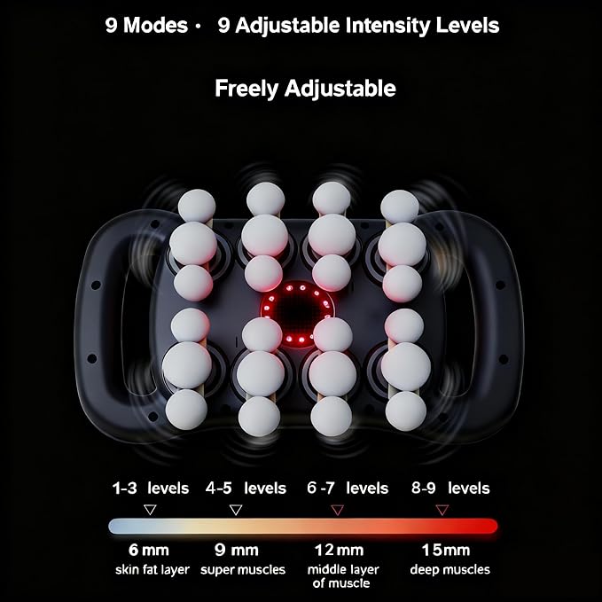 24-Head Deep Tissue Massage Gun Set – Portable Percussion Massager with 9 Modes & 9 Intensities, Quiet Rechargeable Handheld Body Massager (Gray)
